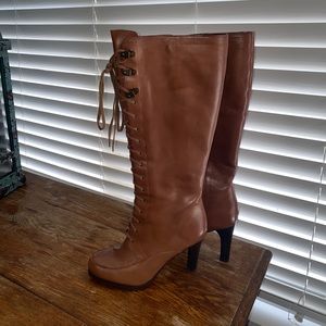 Ralph Lauren Floriane Tan Knee High Boot